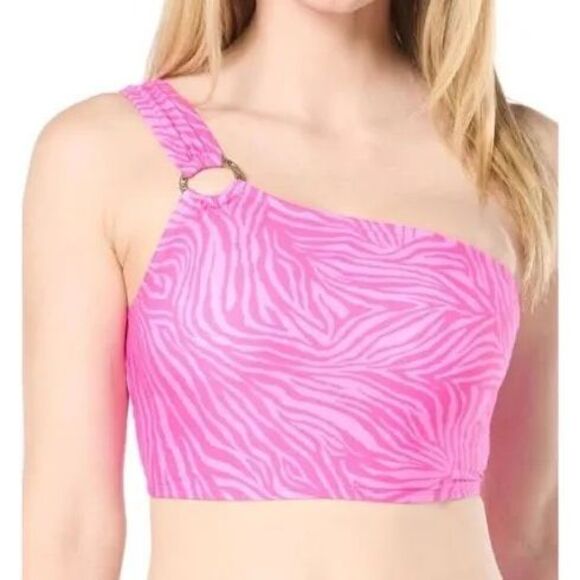 NWT MICHAEL Michael Kors women's animal-print halter swimsuit top, in a vibrant - Picture 1 of 5